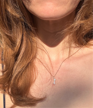 14k Diamond Dogbone Charm