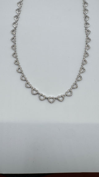White gold diamond heart necklace