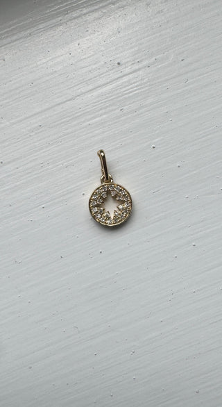14K Yellow Gold Diamond Starburst Enhancer Charm