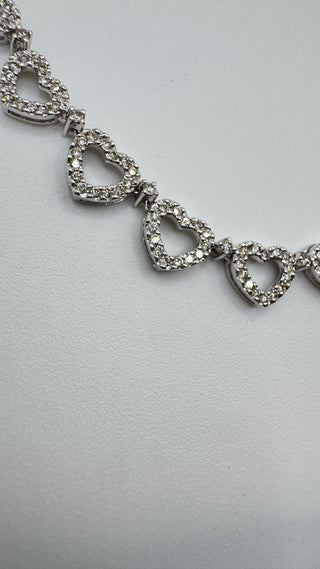 White gold diamond heart necklace