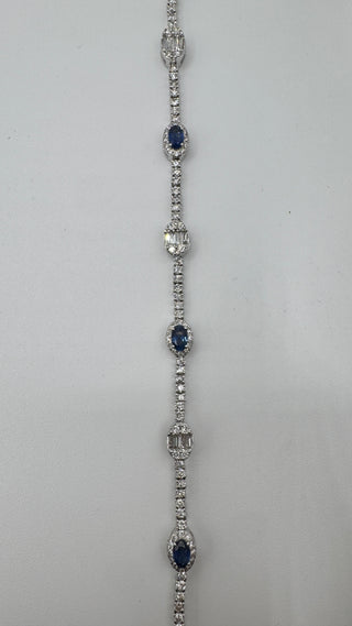 14k natural diamond and sapphire bracelet