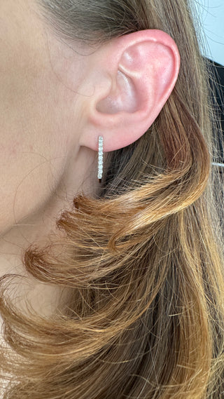 Rose Gold Rectangle Diamond Hoops