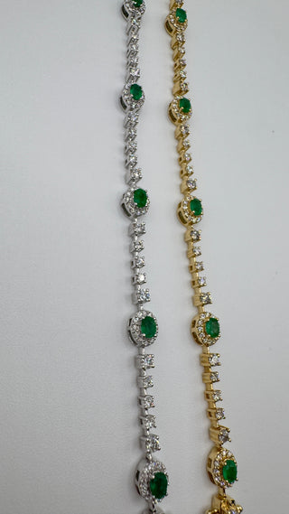 14k emerald and Diamond tennis bracelet