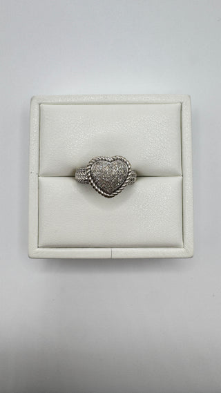 14k Solid Gold Diamond Heart Ring