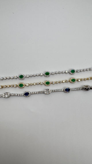 14k natural diamond and sapphire bracelet