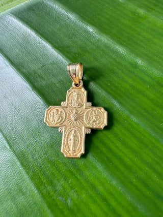 14k cross I am catholic pendant