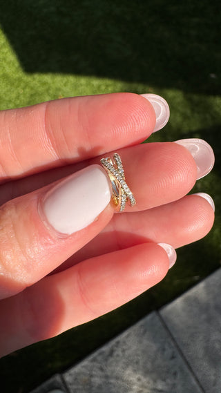 14k Diamond X Ear Cuff