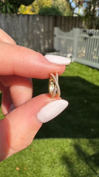 14k Diamond X Ear Cuff
