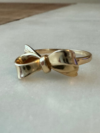 Vintage Solid Gold 14k Bow Ring