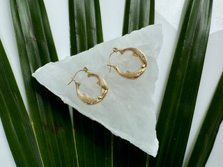 14k Vintage Fish Hoops