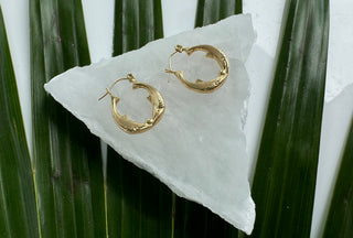 14k Vintage Fish Hoops