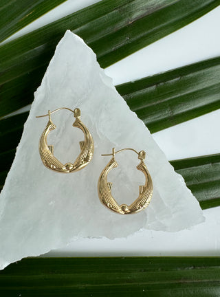 14k Vintage Fish Hoops