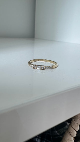 Stacking pave & emerald Ring