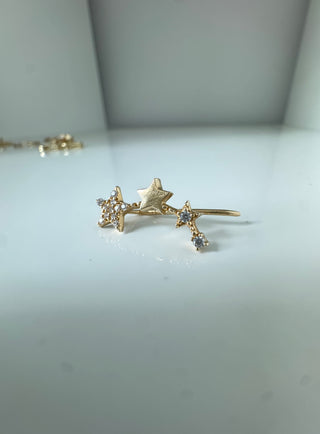 #8 10k Solid Gold Shooting Star Ear Climbers