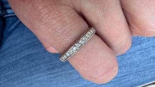 18k 3 sided Ornate Diamond Band