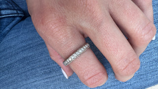 18k 3 sided Ornate Diamond Band