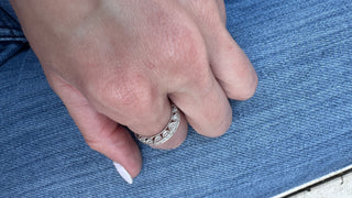 18k 3 sided Ornate Diamond Band