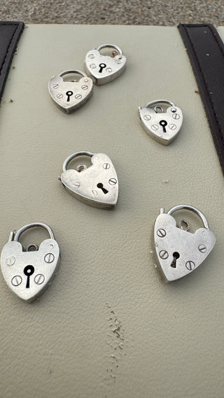 Vintage/Antique Sterling Silver Padlock Hearts