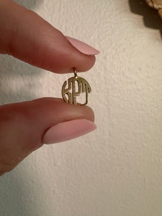 Vintage monogram initial pendant KPT