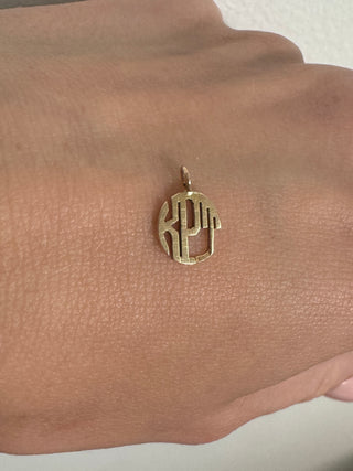 Vintage monogram initial pendant KPT