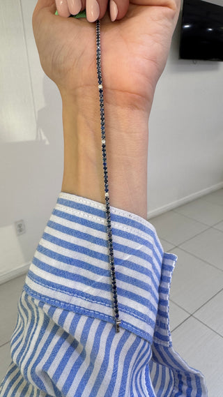 3ctw Sapphire & Diamond Tennis Bracelet
