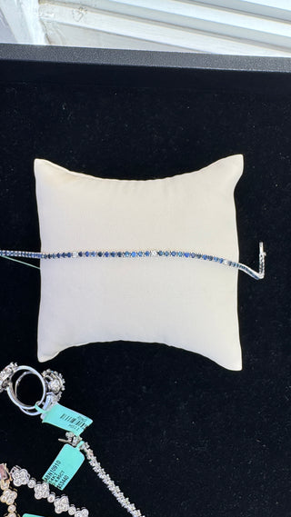 3ctw Sapphire & Diamond Tennis Bracelet