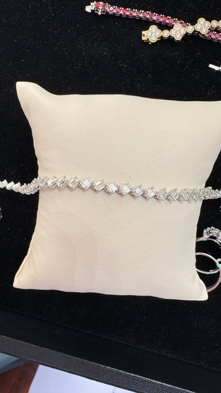 Natural Emerald Cut Diamond Tennis Bracelet