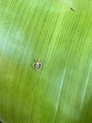 14k Solid Gold Vintage Genuine/Natural Aquamarine Heart