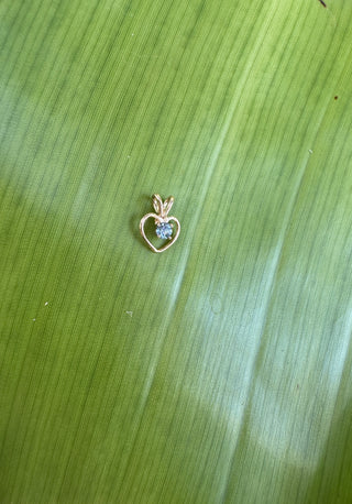 14k Solid Gold Vintage Genuine/Natural Aquamarine Heart