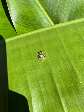 14k Solid Gold Vintage Genuine/Natural Aquamarine Heart