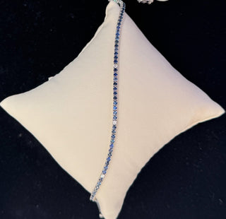 3ctw Sapphire & Diamond Tennis Bracelet