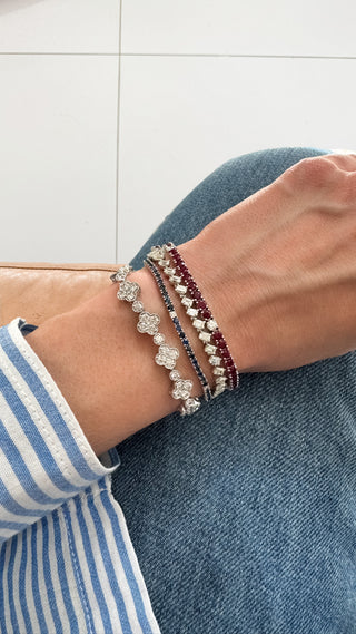 3ctw Sapphire & Diamond Tennis Bracelet