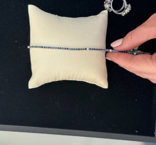 3ctw Sapphire & Diamond Tennis Bracelet