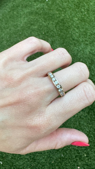 14k Natural Diamond Chanel Band