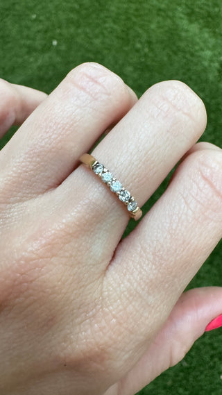 14k Natural Diamond Shared Prong Ring
