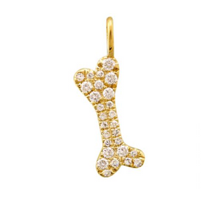 14k Diamond Dogbone Charm