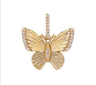 14k Diamond Butterfly Charm with Connector